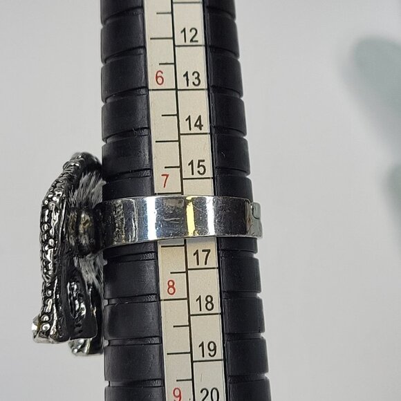 Silver Crystal Jeweled Elephant Adjustable Ring - Picture 10 of 10